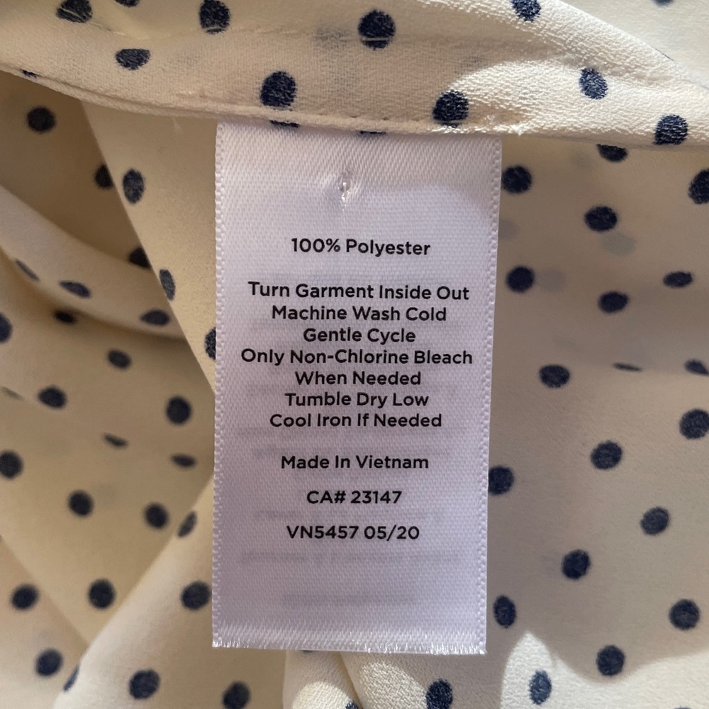 Talbots Petite Ruffle Neck Microdot Blouse - Picture 11 of 11